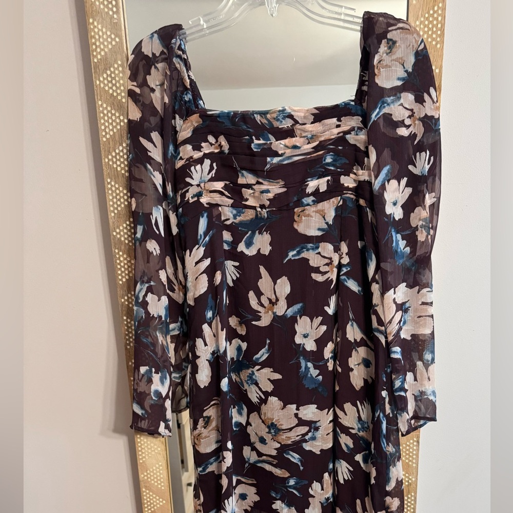BRAND NEW ABERCOMBIE EMERSON CHIFFON MIDI DRESS